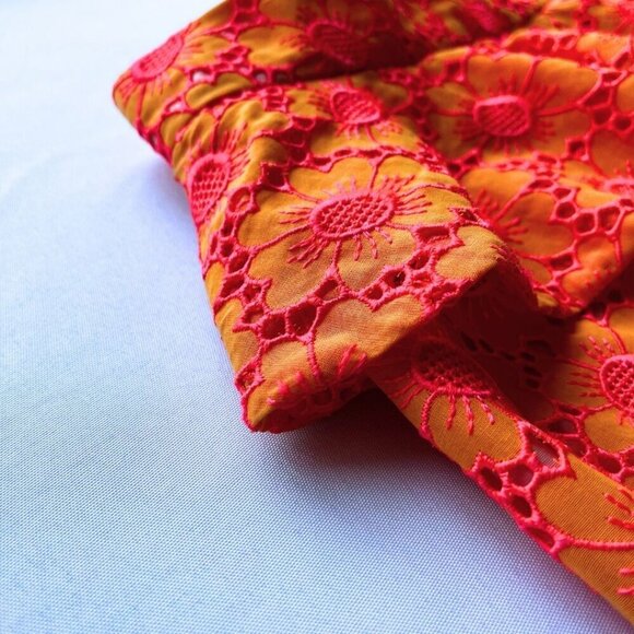 NWT DAIZY SHELY RUNWAY NEON ORANGE PINK ASYMMETRICAL CROCHET SKIRT - XS (IT40) - Picture 9 of 14